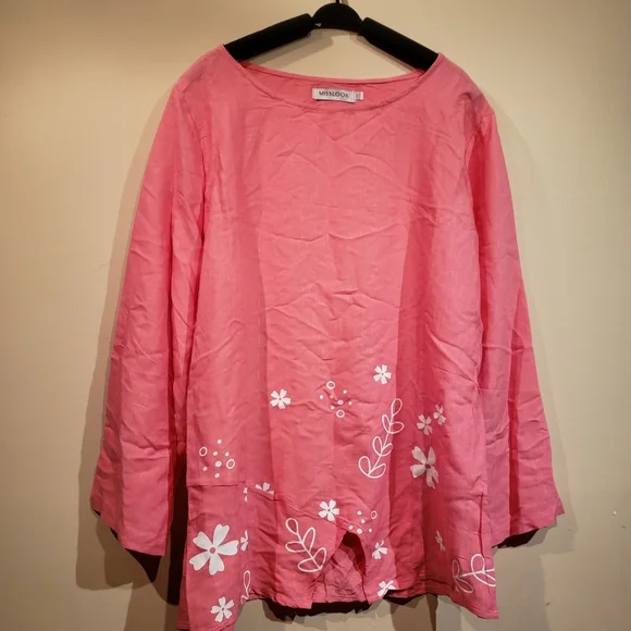 Misslook Womens  2XL Pink Long Sleeve Blouse - Picture 3 of 8